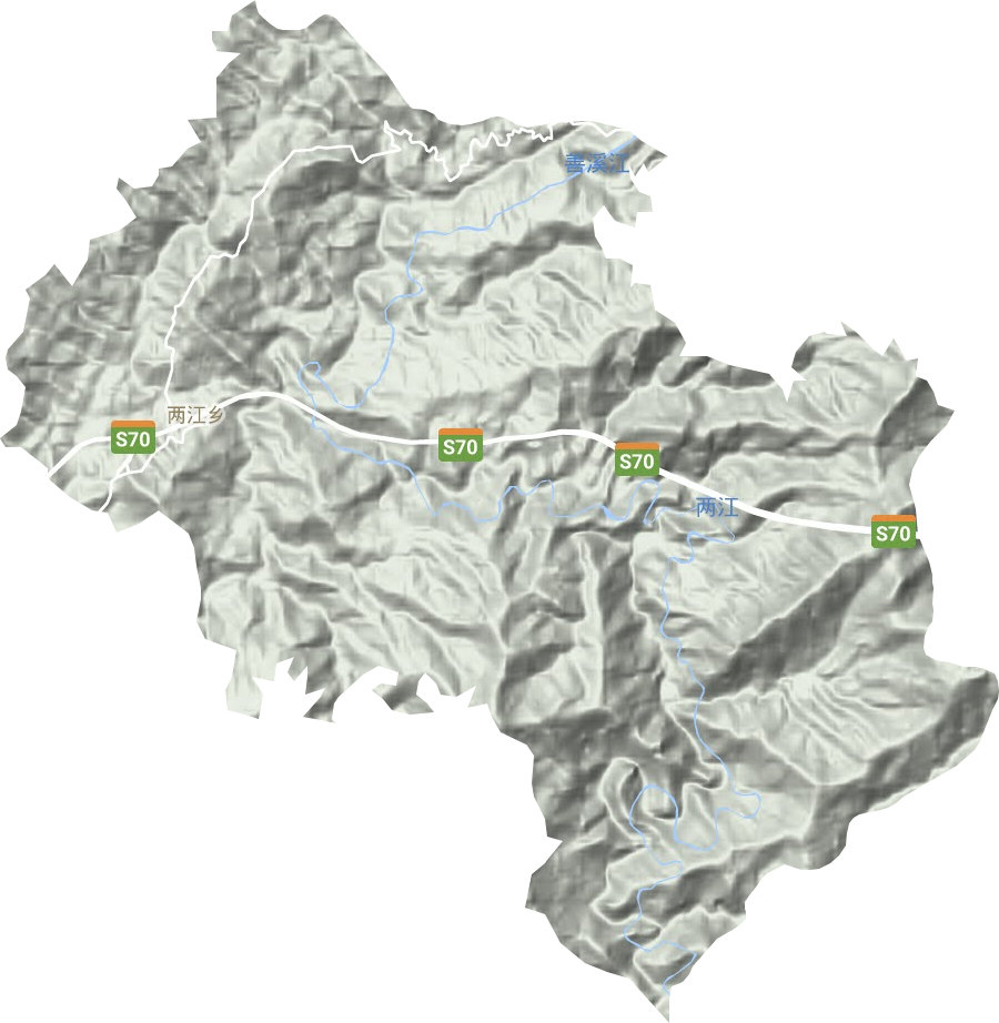 两江乡地形图