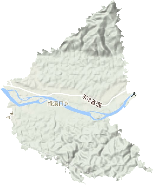 绿溪口乡地形图