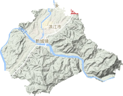 黔城镇地形图