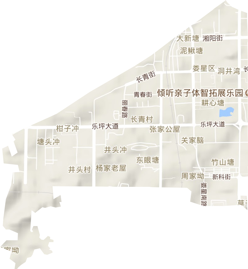 长青街道地形图