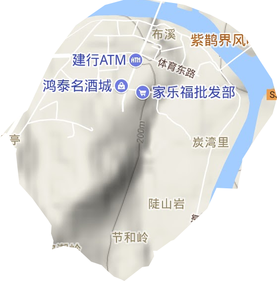 布溪街道地形图