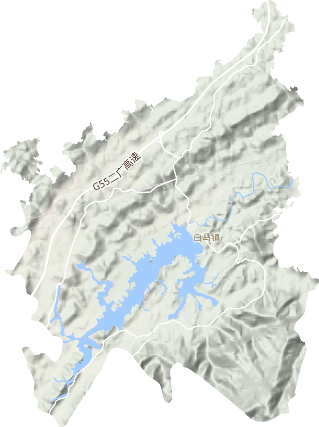 白马镇地形图