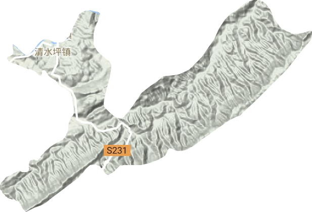 清水坪镇地形图