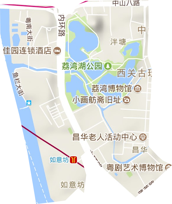 昌华街道地形图