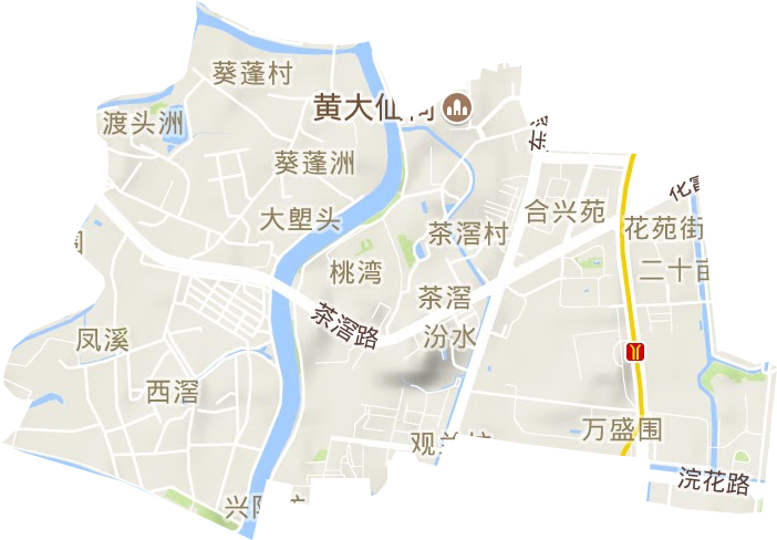 茶滘街道地形图