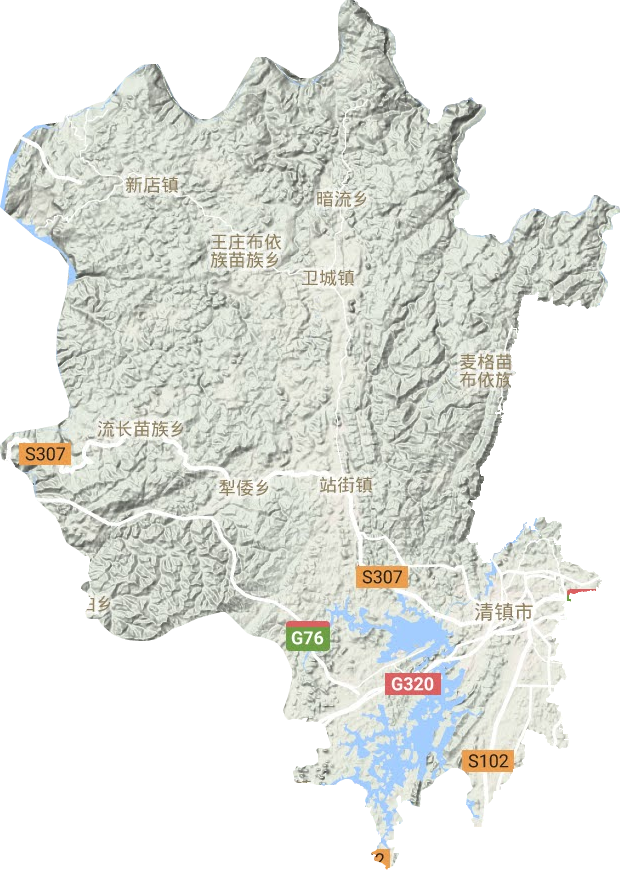清镇市地形图