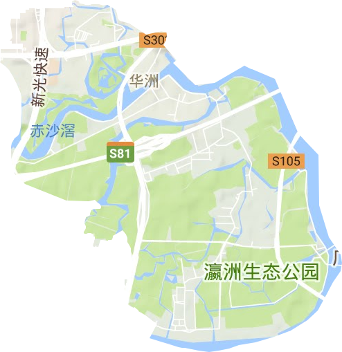 华洲街道地形图
