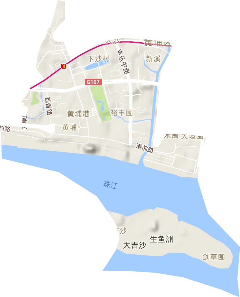 黄埔街道地形图