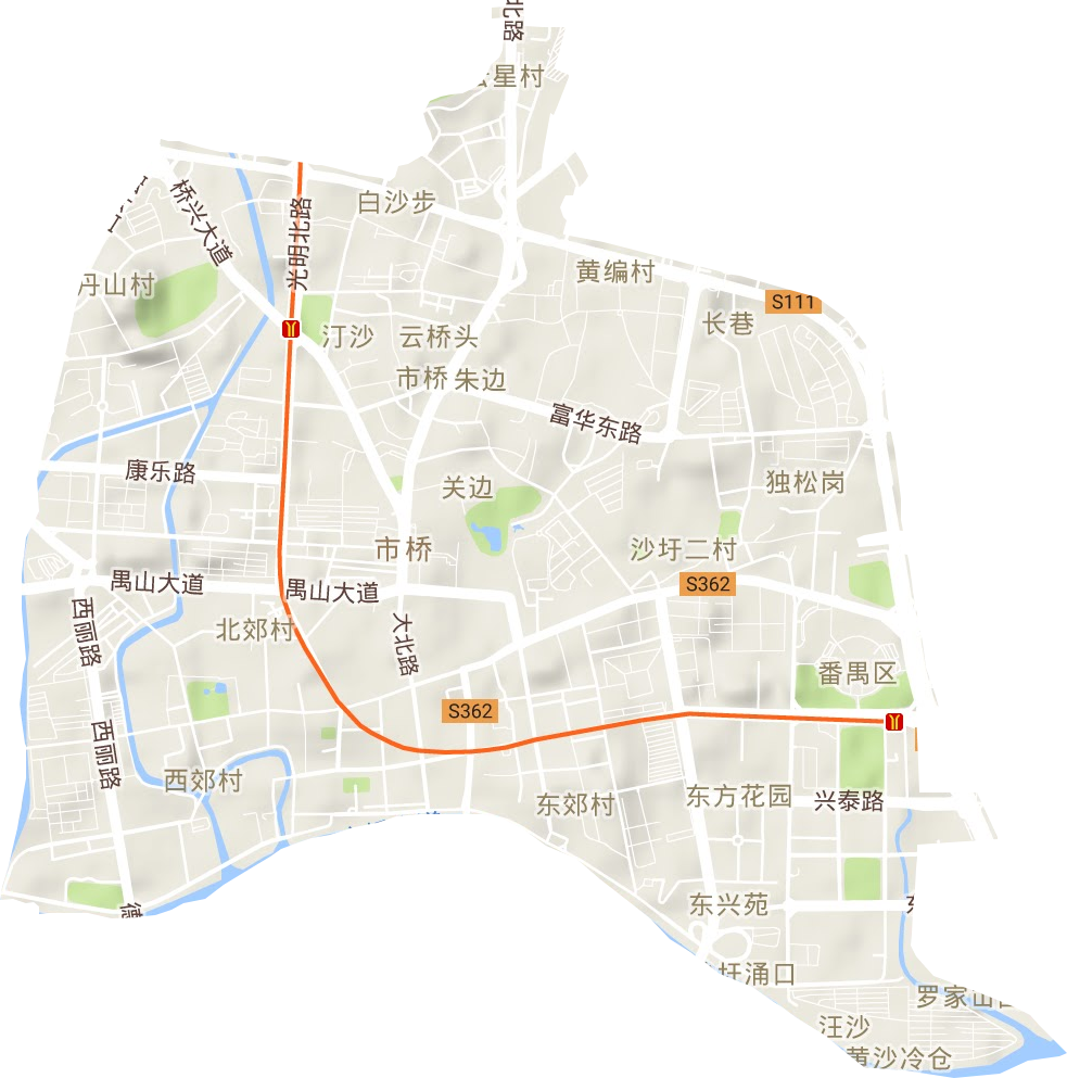 市桥街道地形图