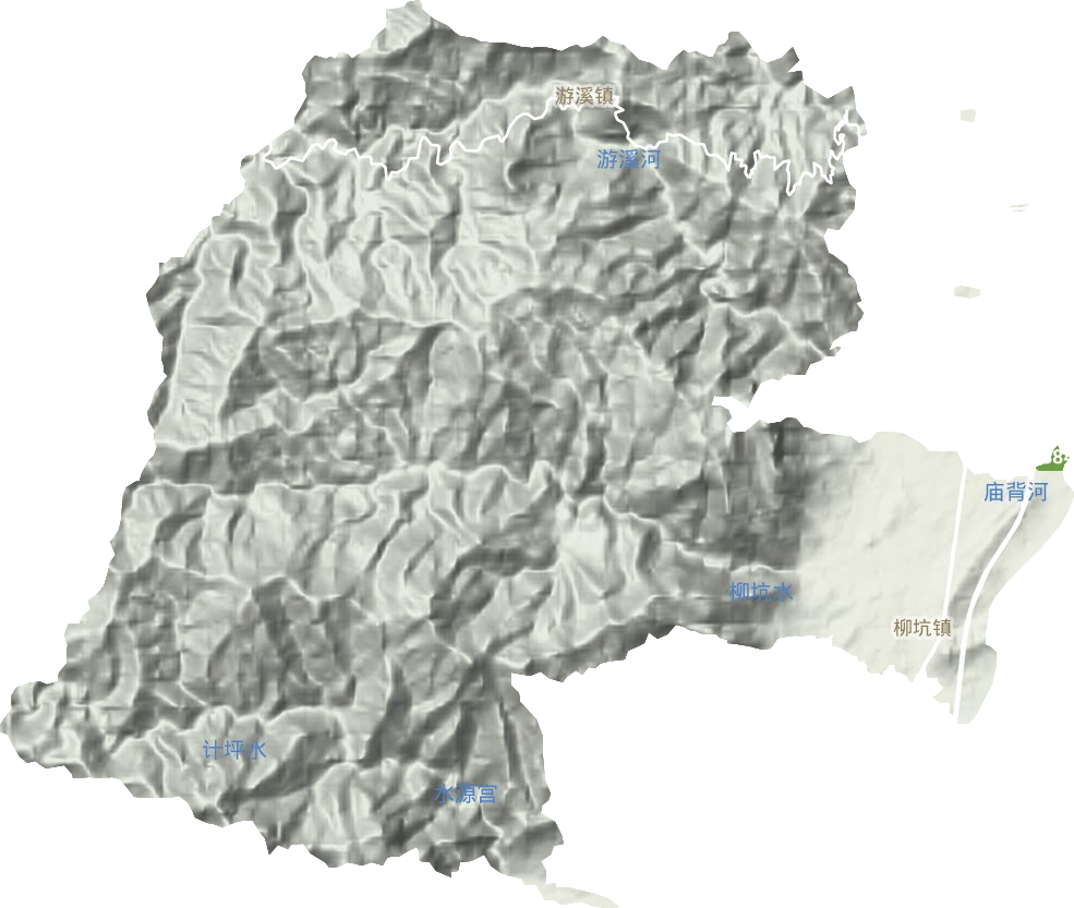 游溪镇地形图