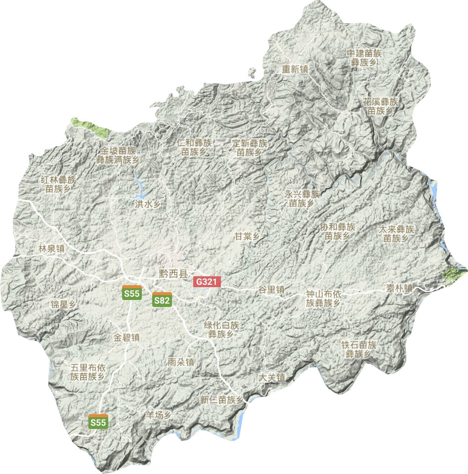 黔西县地形图