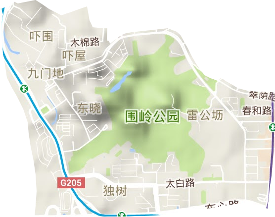 东晓街道地形图