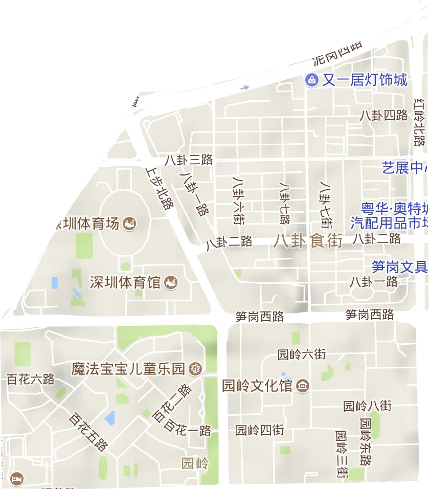 园岭街道地形图