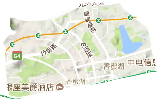 香蜜湖街道地形图
