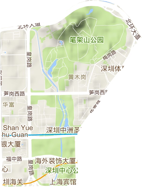 华富街道地形图