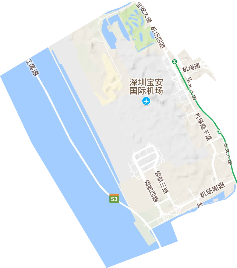 深圳市宝安国际机场地形图