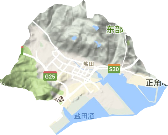 盐田街道地形图