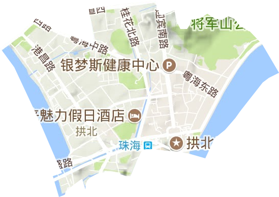 拱北街道地形图