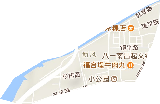 新福街道地形图