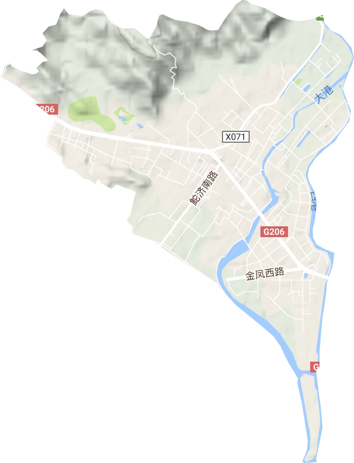 鮀江街道地形图