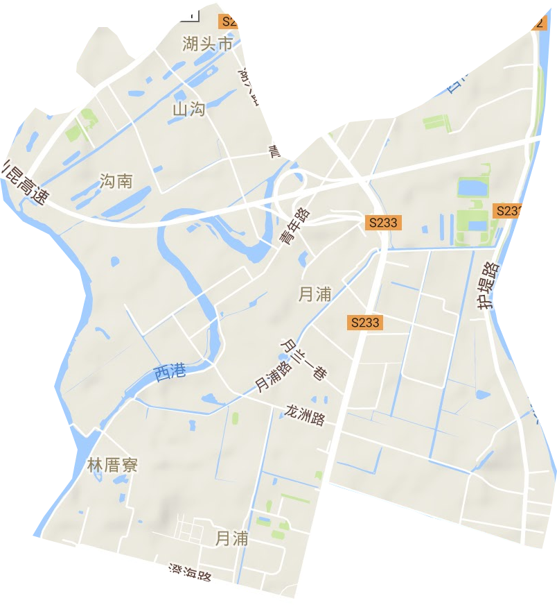 月浦街道地形图