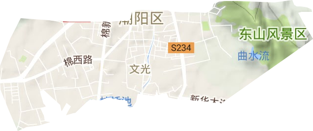 文光街道地形图