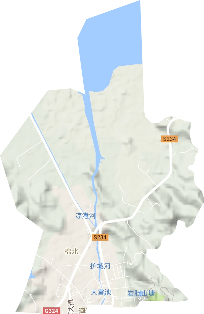 棉北街道地形图