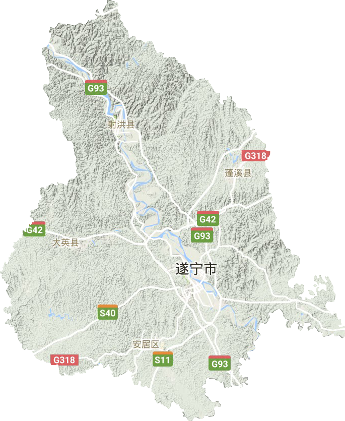 遂宁市地形图