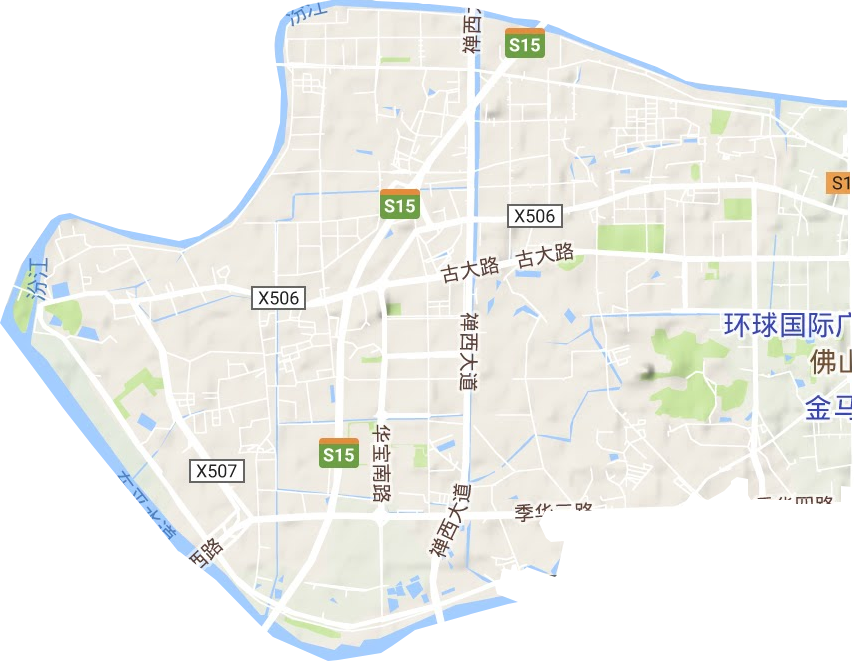 张槎街道地形图