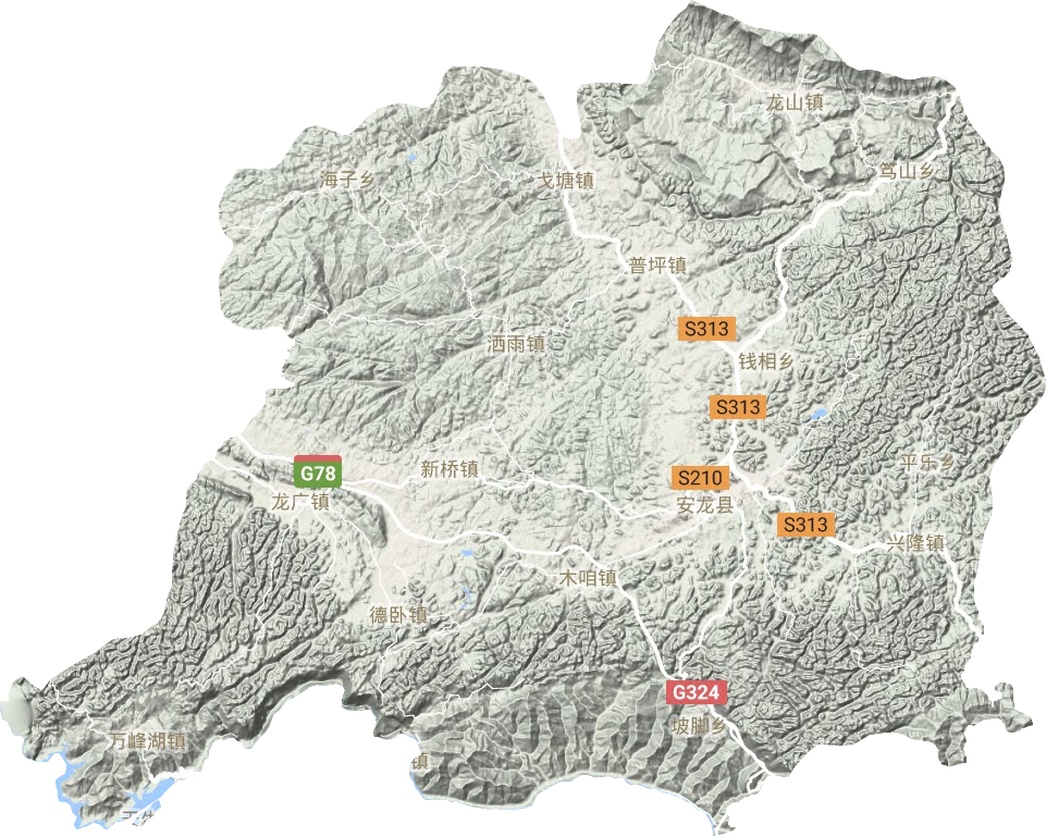 安龙县地形图
