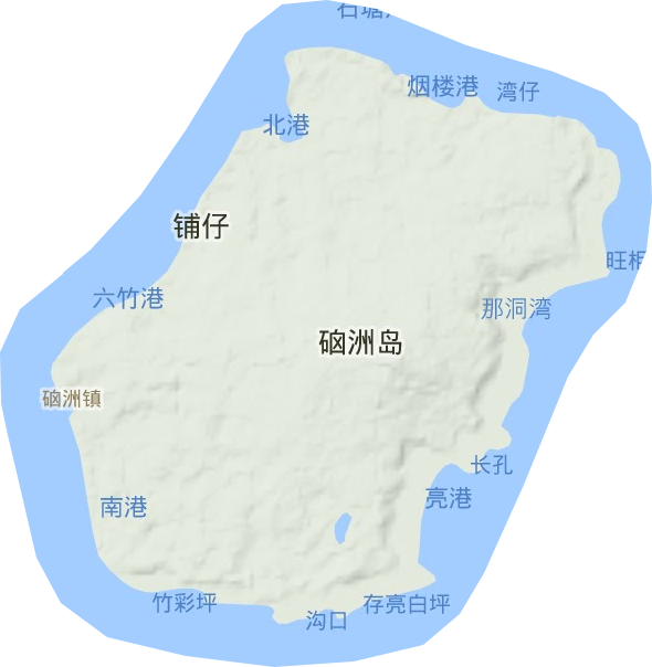 硇洲镇地形图