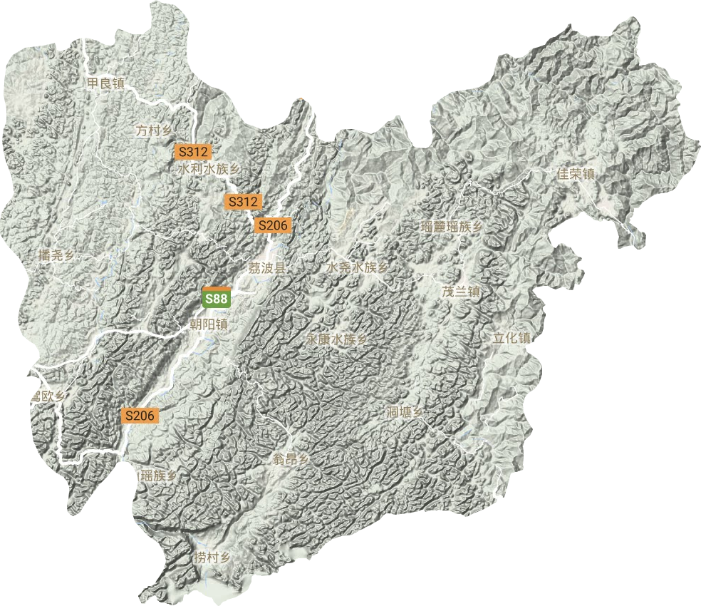 荔波县地形图
