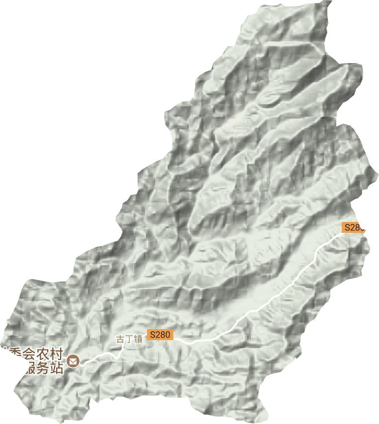 古丁镇地形图