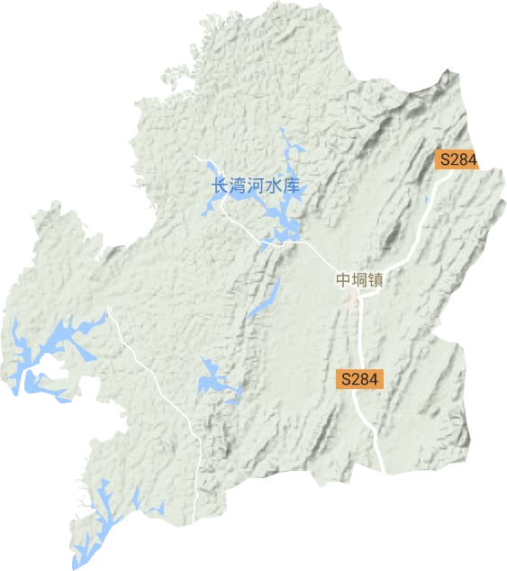 中垌镇地形图