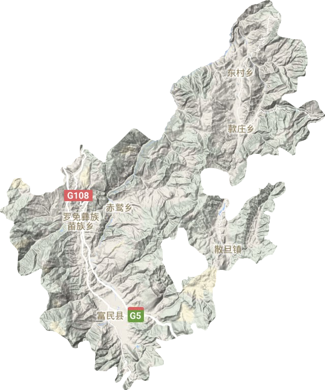 富民县地形图