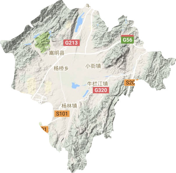 嵩明县地形图