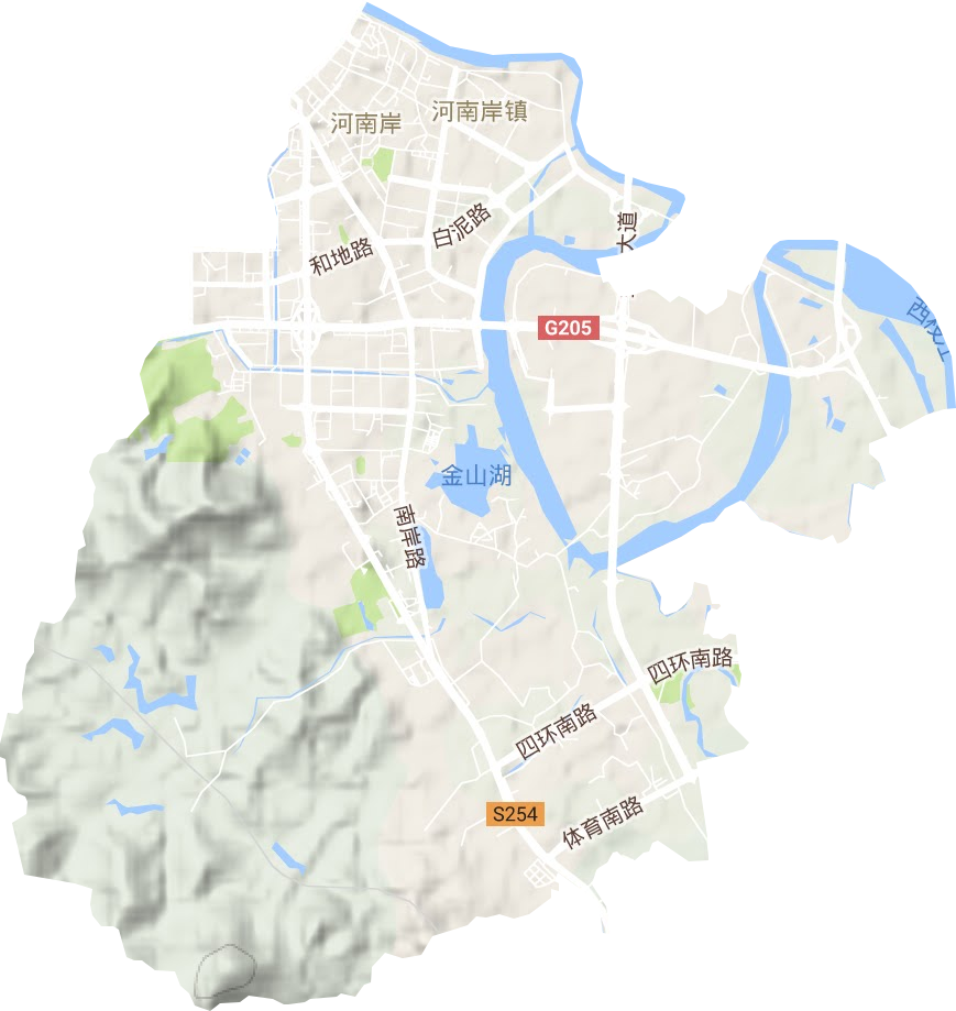 河南岸街道地形图