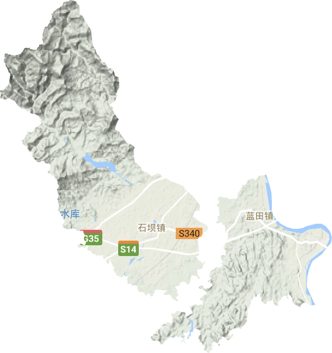 石坝镇地形图