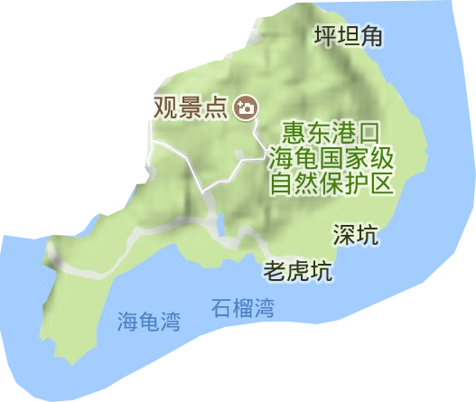 惠东县港口海龟湾自然保护区地形图
