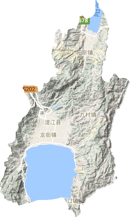 澄江县地形图