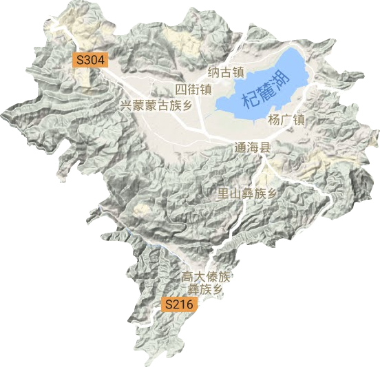 通海县地形图