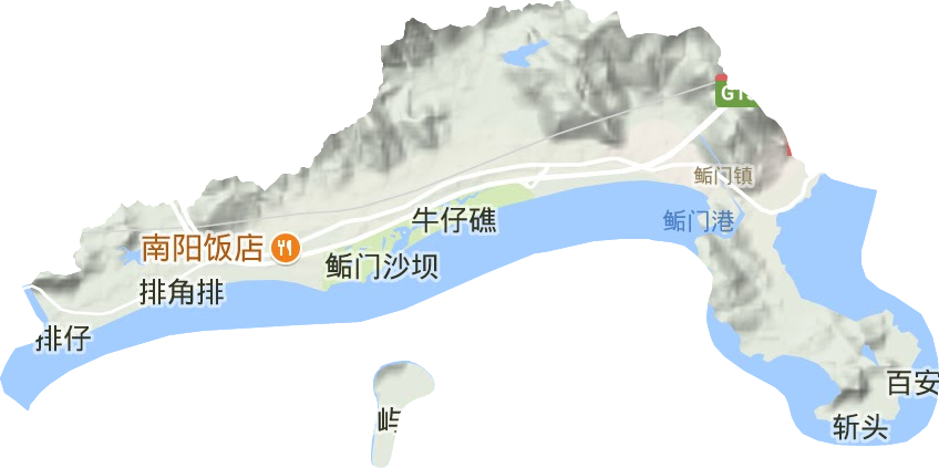 鮜门镇地形图
