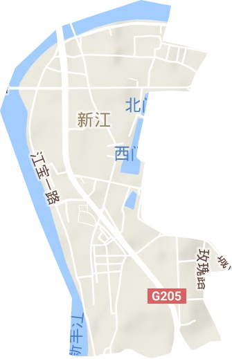 新江街道地形图
