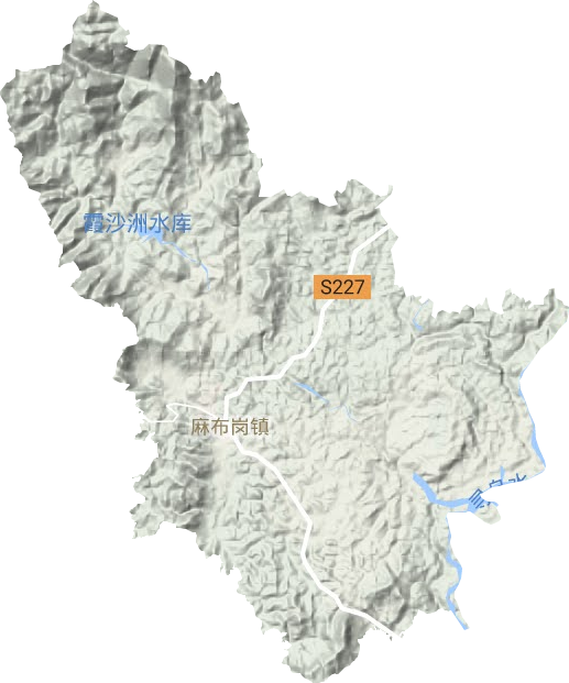 麻布岗镇地形图