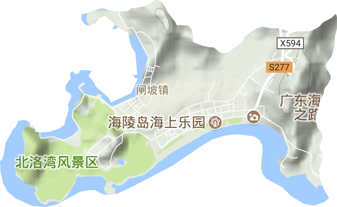 闸坡镇地形图