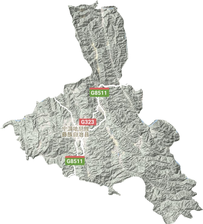 宁洱哈尼族彝族自治县地形图