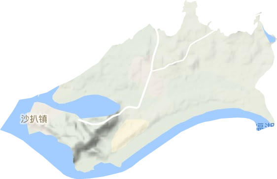 沙扒镇地形图