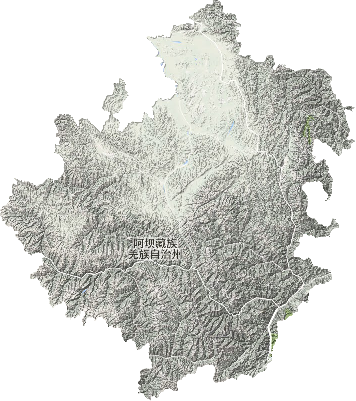 阿坝藏族羌族自治州地形图
