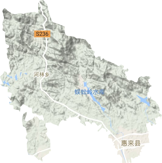 惠城镇地形图
