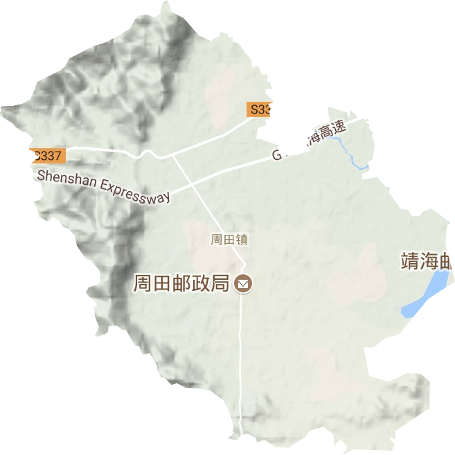 周田镇地形图